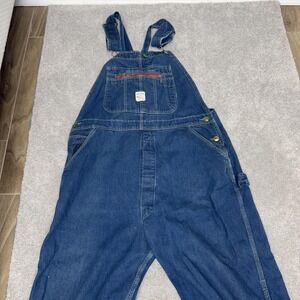 Pointer Brand Overalls Mens 46x30 Blue Denim Bib Carpenter Workwear Utility